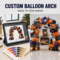 Kit d'arche de ballons d'Halloween personnalisable, guirlande de ballons DIY, toile de fond sur le thème effrayant, fournitures de décoration pour fête d'Halloween