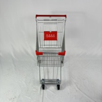 Carrito de Compras para Supermercado del Mercado Asiático, Carrito de Compras de Gran Volumen, Carrito de Acero con Ruedas