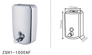 موزع صابون سائل يدوي مثبت على الحائط من الفولاذ المقاوم للصدأ للفنادق، موزع شامبو سائل معدني - Product Image 5