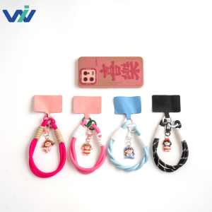 สายคล้องคอสั้นสุดสร้างสรรค์เคสโทรศัพท์มือถือมีสายคล้องคอสีแบบปิดกั้นได้พวงกุญแจที่ถอดออกได้ป้องกันการสูญหายทำจากโพลีเอสเตอร์ออฟเซ็ต - Product Image 3