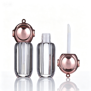 Luxury Design Lipgloss <b>Bottle</b> Empty AS PETG Full Transparent Clear Lip Gloss Tube Packaging with Lovely <b>Bear</b> Lid - Product Image 2