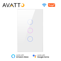 Interruttore a Muro Intelligente Zigbee Avatto, Interruttore Touch LED in Vetro, Interruttore Elettrico Wireless 1/2/3/4 Vie Zigbee Smart