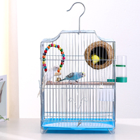 Personnalisable grand métal fil de fer perroquets oiseaux pinsons canari cage avec poignée et amovible 3 niveaux cage à oiseaux canari élevage