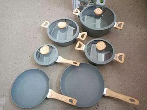 Juego de Ollas de Cocina de 10 Piezas, Más Vendido, de Granito Antiadherente, Aleación de Aluminio, para Cocina de Inducción y Estufas de Gas - Product Image 6