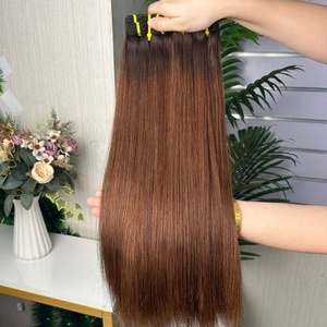 ผมตรงแบบ Bone Straight คุณภาพ Super Double Drawn แท้ 100% ต่อผมสีน้ำตาลผสม - Product Image 4