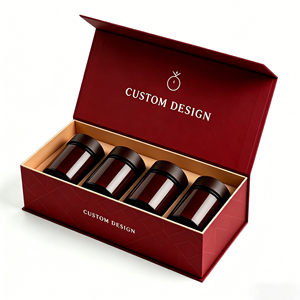 Boîte à bougies personnalisée avec couvercle rabattable, insert en mousse et fermeture magnétique - Emballage rigide écologique pour les marques de parfums - Product Image 1