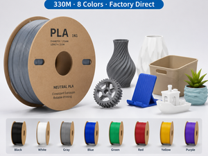 ไส้พลาสติก PLA สีกลาง ขนาด 1.75 มม. น้ำหนัก 1 กก. ความยาว 330 ม. สำหรับงานขึ้นรูป อุณหภูมิ 220 องศาเซลเซียส 8 สีพื้นฐาน คุณภาพเสถียร จากโรงงาน - Product Image 6