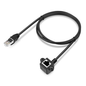 Cable de extensión de red hembra RJ45 macho a 8P8C en ángulo de alta calidad de fábrica con tornillos para computadora - Product Image 3