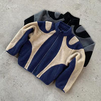 Veste à capuche polaire pour homme avec logo personnalisé, fermeture éclair, broderie, effet délavé, épaisse, chaude et douce