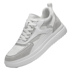 รองเท้ากีฬาผู้ชายสีขาวเพิ่มความสูง 6 ซม. รุ่นใหม่ล่าสุดสำหรับฤดูหนาว ฤดูใบไม้ร่วง และฤดูร้อน ดีไซน์สองชั้นผ้าไลคร่าผสมผสานผ้าตาข่าย สไตล์ลำลองแฟชั่น - Product Image 4