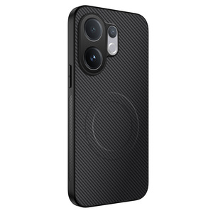 <span class=keywords><strong>Custodia</strong></span> Posteriore Magnetica in <span class=keywords><strong>Pelle</strong></span> con Texture in Fibra di Carbonio Opaca per <span class=keywords><strong>Apple</strong></span> iPhone 17 16 15 14 Pro Max 17 Pro 17 Air, Compatibile con Ricarica Wireless - Product Image 1