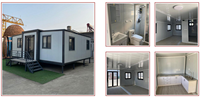 Kits de maisons préfabriquées à assemblage rapide, maisons modernes en conteneurs d'acier, maisons prêtes à l'emploi sur roues, maisons à structure extensible, villas préfabriquées de luxe
