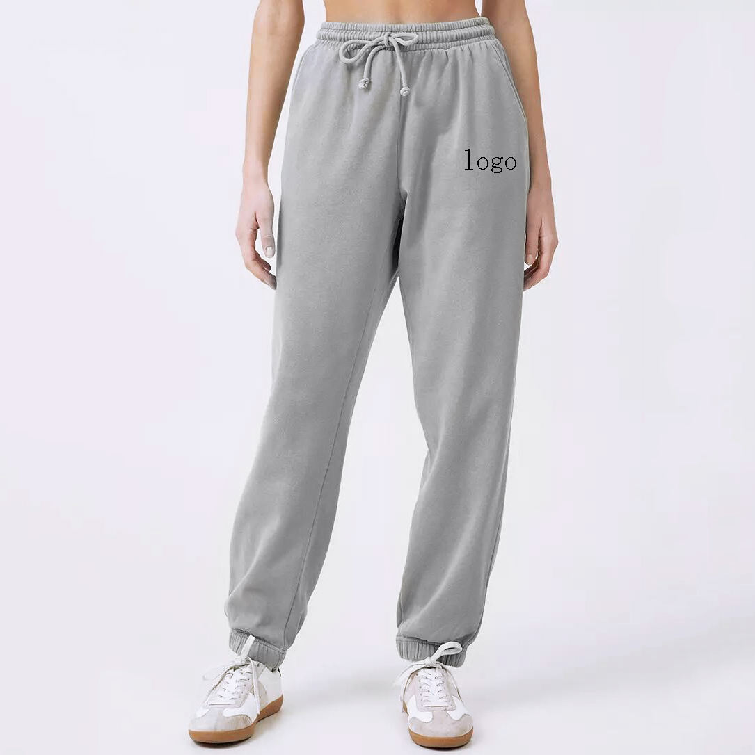 Top Sale Winter Women Solid Sweatpants Elastic Cuffs Adjustable