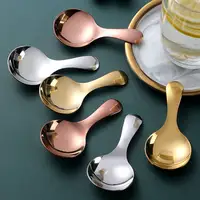 Mini cucchiaio da dessert per bambini in acciaio inossidabile 304 tipo Q cucchiaio da dessert per bambini senza raschiare il cucchiaino da tè