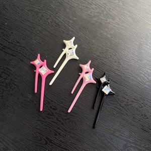 Metalen Y2K Vintage Zilveren Flash Diamond Light Haarspeld Metalen Vijfpuntige Ster Junk Telefoonhoesje Designer Charm Diy Crafts - Product Image 3