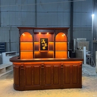 Vitrine d'exposition moderne européenne en bois massif peint pour cuisine, vêtements, café, bistrot, bar, caisse enregistreuse d'angle légère en forme d'arc