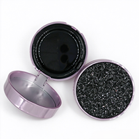 Boîtier vide pour coussin d'air violet, compact cosmétique avec miroir intégré et compartiment pour houppette, pour maquillage en gros