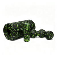 Juego de Rodillos de Espuma Crazy Fit Massage de Alta Densidad, Ecológicos, Duraderos y Cómodos, EPP, Portátiles, Firmeza Manual, Diseño Liso, Color Negro