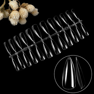 Uñas Postizas Largas y Transparentes con Punta Afilada, Cobertura Completa, 12 Tamaños, Paquete Personalizado - Product Image 3