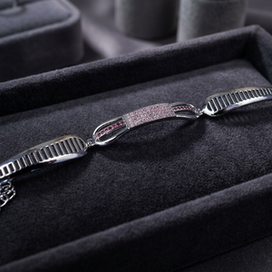 Bracelet à maillons élégant en argent rhodié Satva avec finition argentée élégante pour les tenues décontractées et les occasions de fête unisexes - Product Image 3