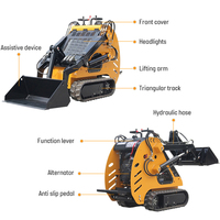 Spedizione Gratuita Mini Skid Steer Loader Economico, Caricatore a Cingoli per Fattoria con Motore CE EPA, Caricatori Compatti Diesel Skid Steer