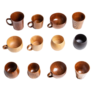 Taza de Sake de café de madera Natural hecha a mano de madera reutilizable Vintage árabe a granel elegante personalizada para Hotel hogar o obsequios - Product Image 1