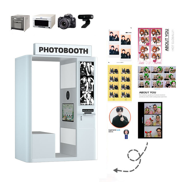 Instant Photo Machine Booth Kiosk Photo Booth Machine With Printer Kiosk