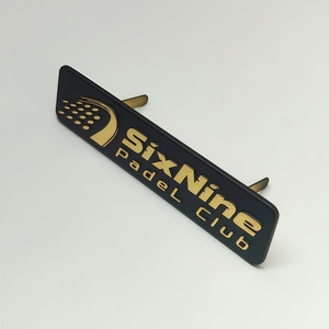 Custom Zinc Alloy Die Casting Gold Plated Engraved Logo Plated Metal Pins Sports Travel Bag Badges Nameplates <strong>Armour</strong> - Product Image 1