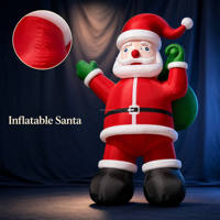 Père Noël gonflable géant éclairé avec sac de cadeaux, décoration de Noël gonflable pour extérieur, jardin, pelouse, exposition de vacances