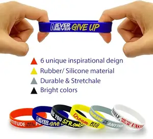 Bracelet en caoutchouc avec logo personnalisé Bracelet en silicone gaufré écologique pour événements et festivals emballés dans un sac