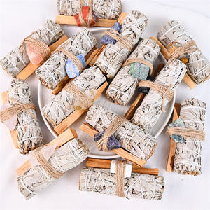 Kit d'aromathérapie en <span class=keywords><strong>pierre</strong></span> naturelle originale de sauge du Pérou et de bois sacré, à suspendre, pour purification intérieure, pour la spiritualité et le bouddhisme - Product Image 2