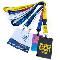 Nouveau Lanyard Personnalisé Imperméable Sublimé Motif Art Populaire pour Événements, Pass VIP, Badge d'Entrée d'Exposition, en Polyester Personnalisé