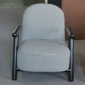 Sièges de salon nordiques pour dortoirs salon fauteuils inclinables avec bras en bois <span class=keywords><strong>fauteuil</strong></span> occasionnel de loisirs en tissu moderne - Product Image 3