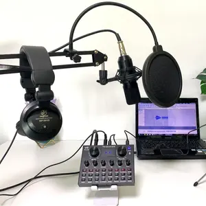 Factory wholesale V8plus+bm800 computer live USB recording mixer sound card set