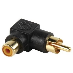 อะแดปเตอร์เสียงสเตอริโอมุม 90 องศา RCA ตัวเชื่อมต่อสีดำแบบตัวผู้เป็นตัวเมีย - Product Image 1