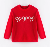 Suéter de Punto Cálido para Niñas, 100% Algodón, Bordado Personalizado con Nombre, Manga Larga, Otoño Invierno Navidad