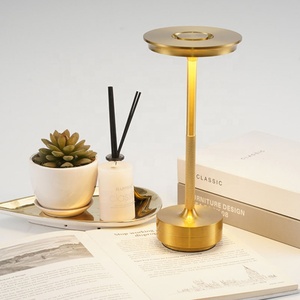Lampe de table rechargeable en métal, LED tactile à intensité variable, sans fil, lumière d'ambiance nocturne pour bar, restaurant, chambre, hôtel, décoration - Product Image 3