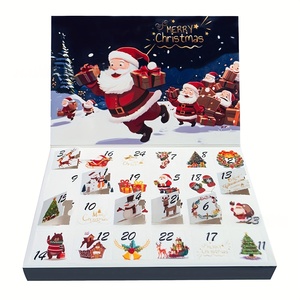 Holidaypac Noël Compte à rebours Calendrier Boîte Cadeau 24 Jours Xmas Avent Surprise Pack Avec Nourriture Jouet Boîte Aveugle pour Enfants - Product Image 1