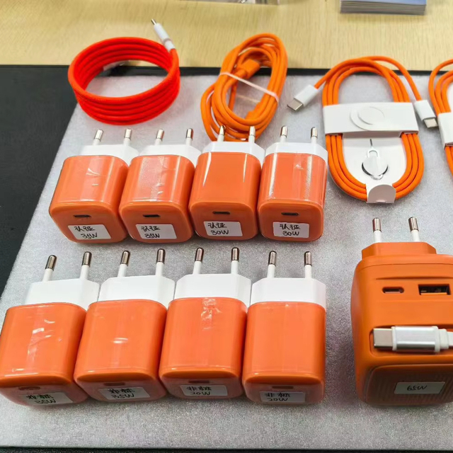 Orange Phone Charger Power Adaptor GaN Certified PD 20W Wall Charger 40w US EU AU JP Standard 2 Port Fast Charger