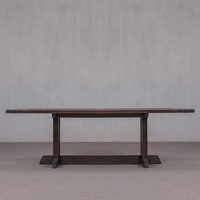 Table à manger rectangulaire artisanale en bois massif de style rustique avec pieds croisés, mobilier de luxe pour la maison, assemblé
