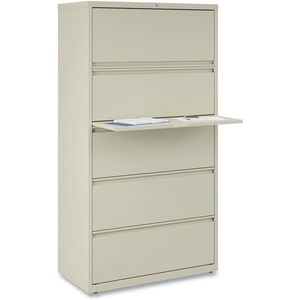 Alera 5-Drawer Lateral <b>File</b> Cabinet Putty 36\" X 18.63\" X 67.63\" Legal/Letter/<b>A4</b>/A5-Size <b>File</b> Drawers - Product Image 5