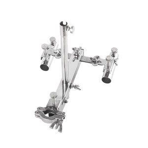 Support de canne à pêche double en acier inoxydable avec plateau à appâts, design portable à trois compartiments - Product Image 1