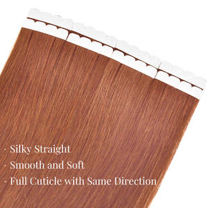 Nouvelle tendance très vendue # Extensions de cheveux en ruban adhésif miniatures couleur gingembre orangé 350 Copper, 100% cheveux humains vierges, ruban adhésif invisible de luxe - Product Image 5