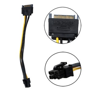 สายเคเบิลอะแดปเตอร์แปลงไฟ SATA 15 พินเป็น 6 พินสำหรับแหล่งจ่ายไฟการ์ดกราฟิกคอมพิวเตอร์ - Product Image 2