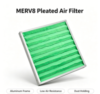 Filtre à poussière à cadre en aluminium à efficacité moyenne, panneau plissé, cadre pliable, utilisation industrielle, taille personnalisée, magasins de détail