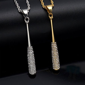 Collar de Béisbol con Diamantes, Joyería Fina, Colgante de Moda Chapado en Oro PVD de 14K y 18K, Acero Inoxidable 316L, Estilo Hiphop, Personalizado, para Hombres y Mujeres - Product Image 2