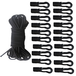 Kayak Accessory Rope Hook Set 5Mm Black <b>Elastic</b> <b>Cord</b> With POM Clips For Lakes Rivers Outdoor Use - Product Image 1