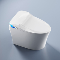 WC intelligent en céramique blanche moderne de haute qualité, à poser au sol, avec siphon en S, siège chauffant, double chasse et télécommande