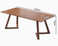 Table à manger rectangulaire en bois massif couleur noyer, style design moderne, pour restaurant scolaire, avec combinaison de chaises