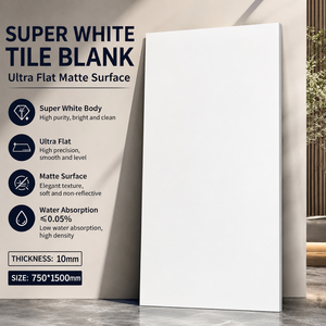 Carrelage en porcelaine antibactérien ultra-plat mat effet velours blanc super moderne Foshan 750x1500mm 10mm Double Zéro Absorption 5 - Product Image 1